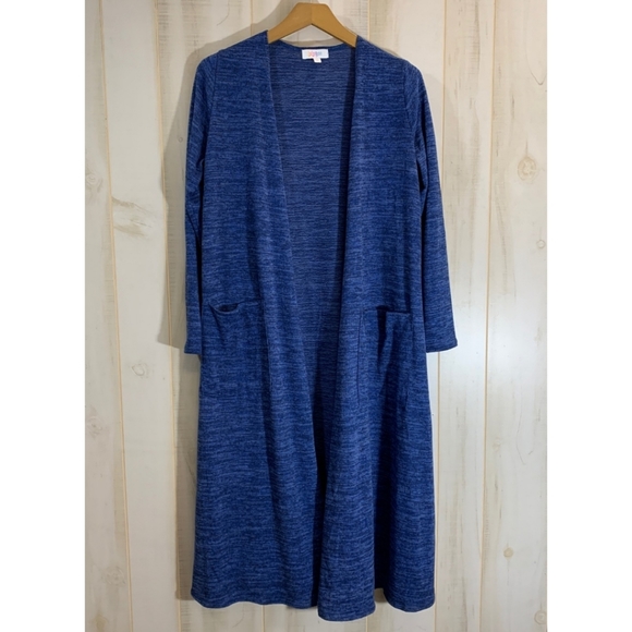 LuLaRoe Sweaters - LuLaRoe Blue Duster Pocket Long S Cardigan